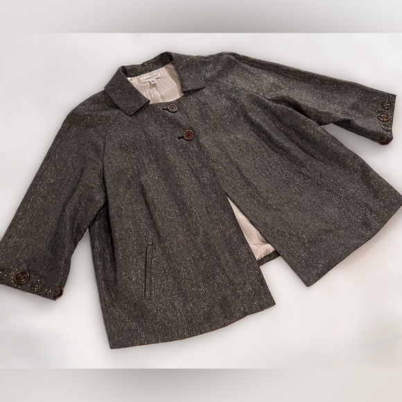 Coldwater Creek Size 2X | Open Front Grey Blazer / Jacket | Bead Cuff Details - Picture 2 of 7